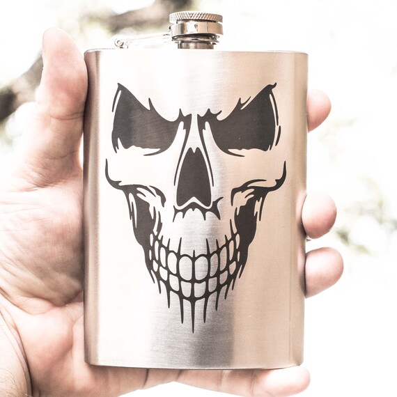 8oz Evil Skull Stainless Steel Flask 8oz Evil Skull Stainless Steel Flask