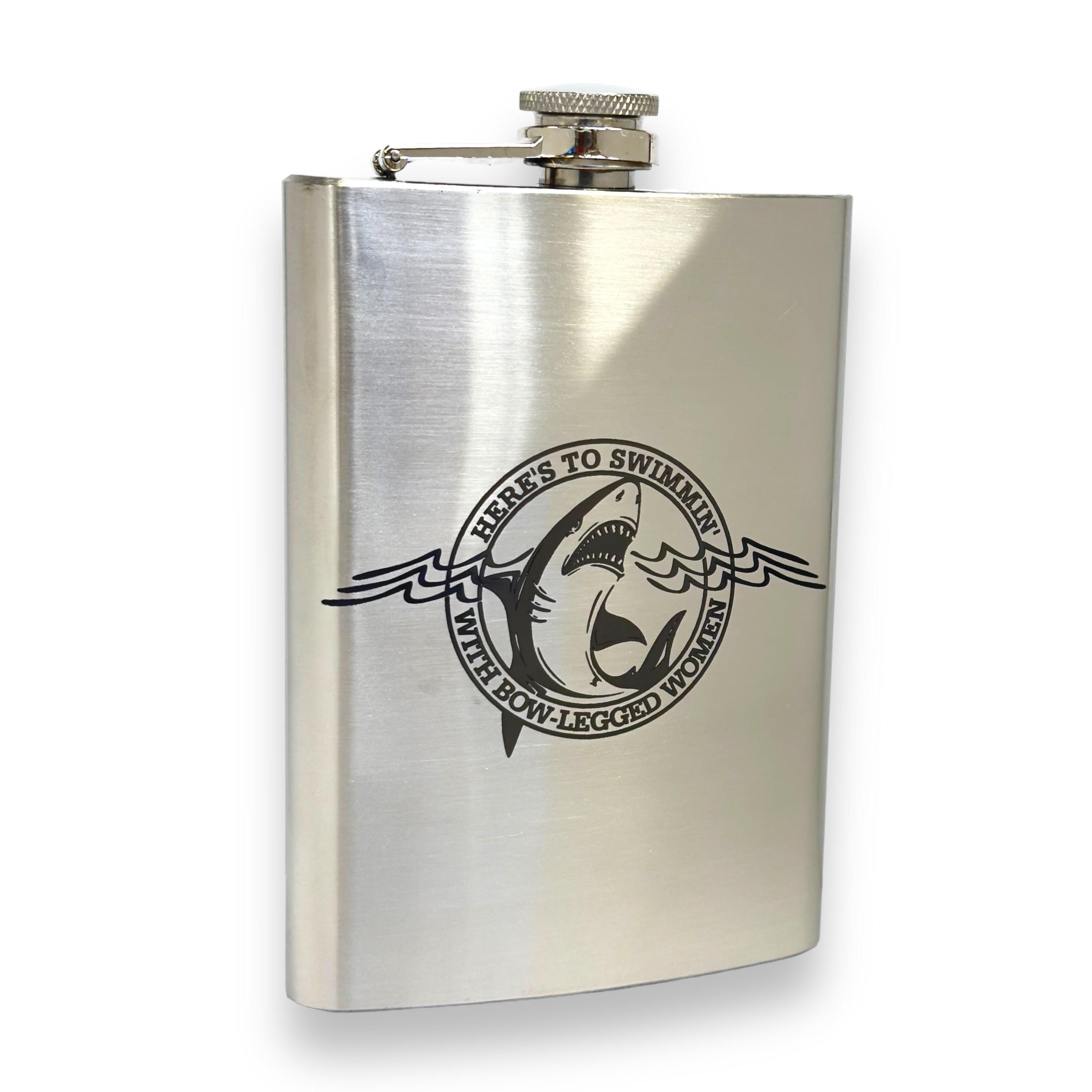 8oz Here's to Swimmin with Bowlegged Women Stainless Steel Flask 8oz Here's to Swimmin with Bowlegged Women Stainless Steel Flask