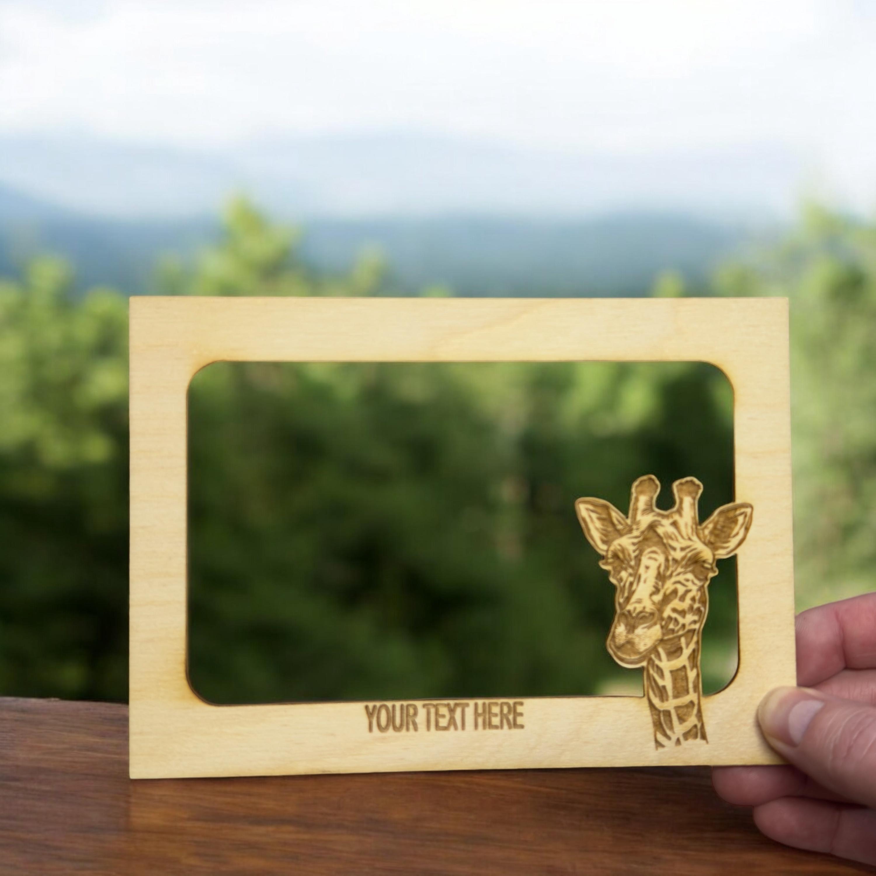 Giraffe PERSONALIZED Photo Frame Insert Mat - Baltic Birch (FRAME NOT ...
