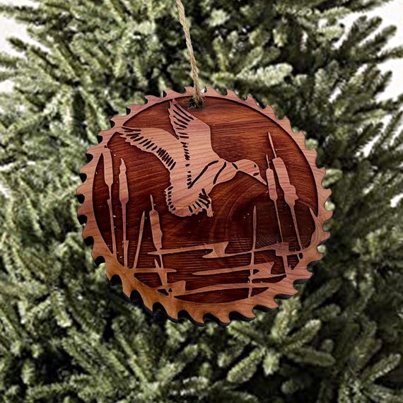 Sawblade with Duck - Cedar Ornament Sawblade with Duck - Cedar Ornament