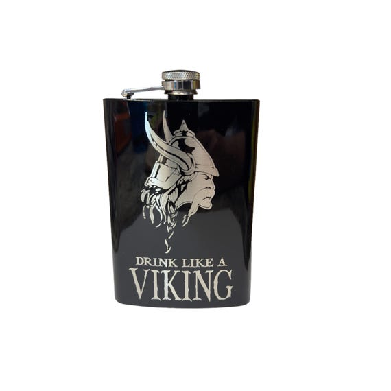8oz Drink Like a Viking Black Flask 8oz Drink Like a Viking Black Flask