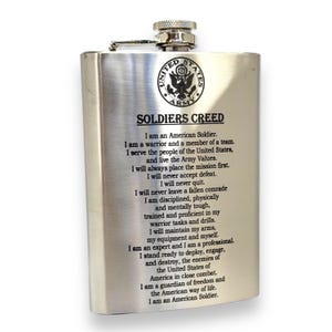 8oz Soldiers Creed Flask Stainless Steel 8oz Soldiers Creed Flask Stainless Steel