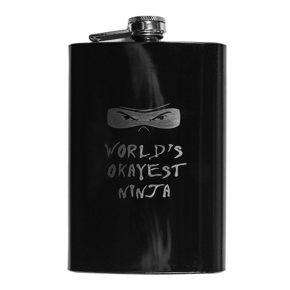 8oz BLACK World's Okayest Ninja Flask 8oz BLACK World's Okayest Ninja Flask