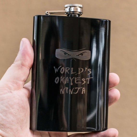 8oz BLACK World's Okayest Ninja Flask 8oz BLACK World's Okayest Ninja Flask