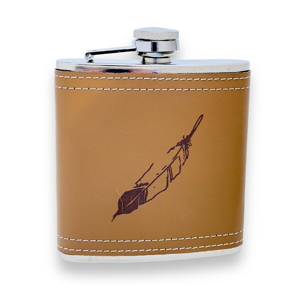 6oz Feather Leather Flask 6oz Feather Leather Flask