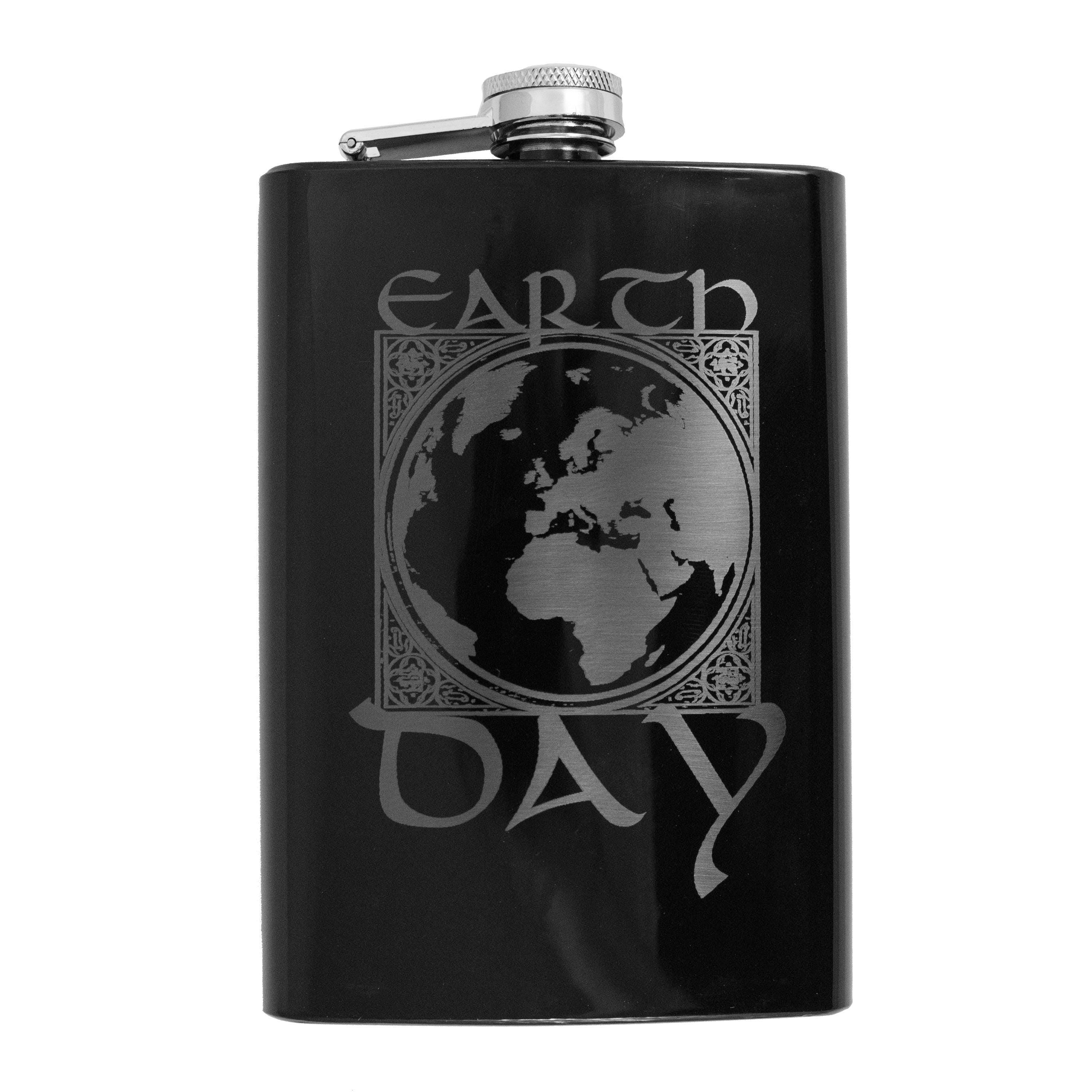 8oz BLACK Earth Day East Flask 8oz BLACK Earth Day East Flask