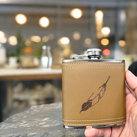 6oz Feather Leather Flask 6oz Feather Leather Flask