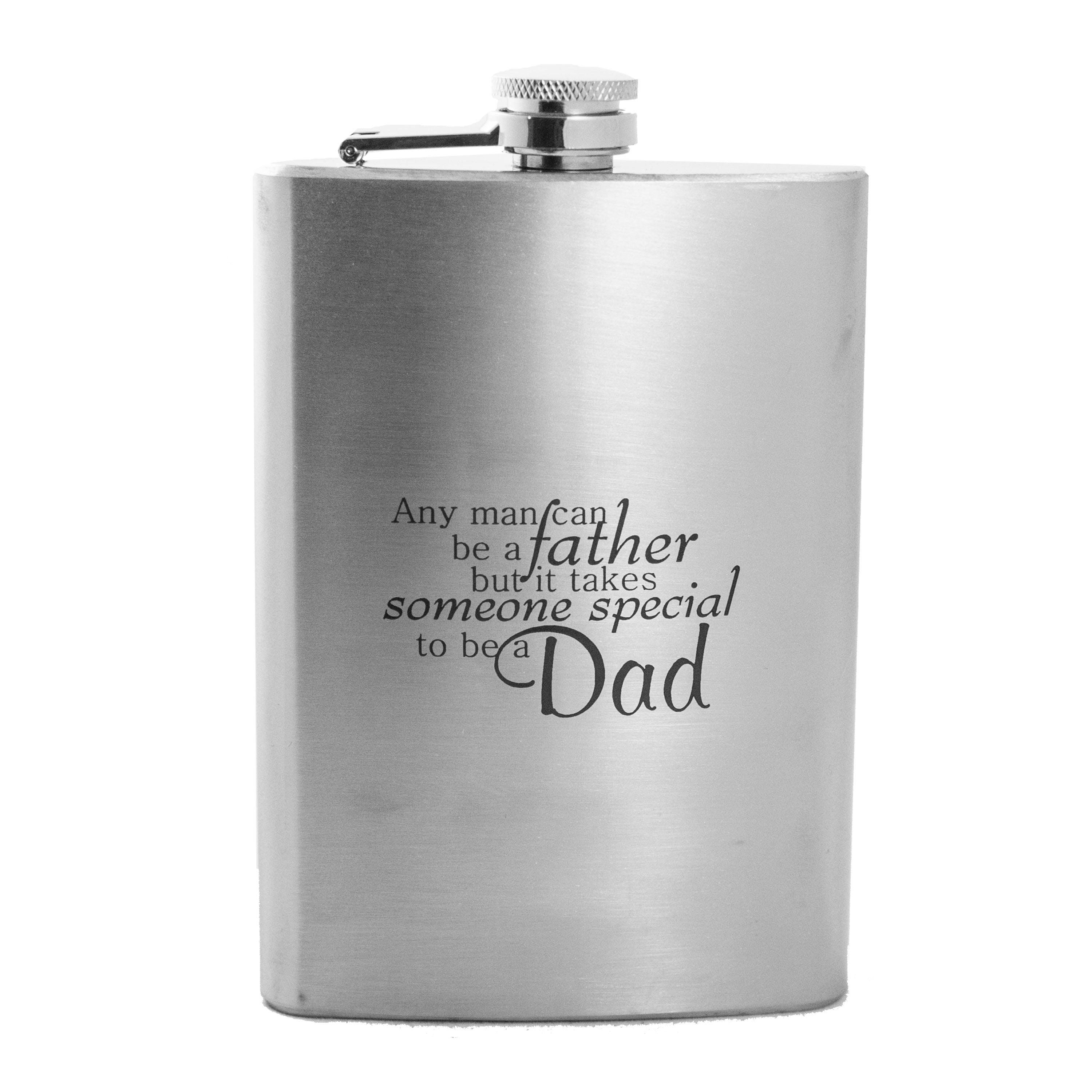 8oz Any Man Can Be a Father Stainless Steel Flask 8oz Any Man Can Be a Father Stainless Steel Flask