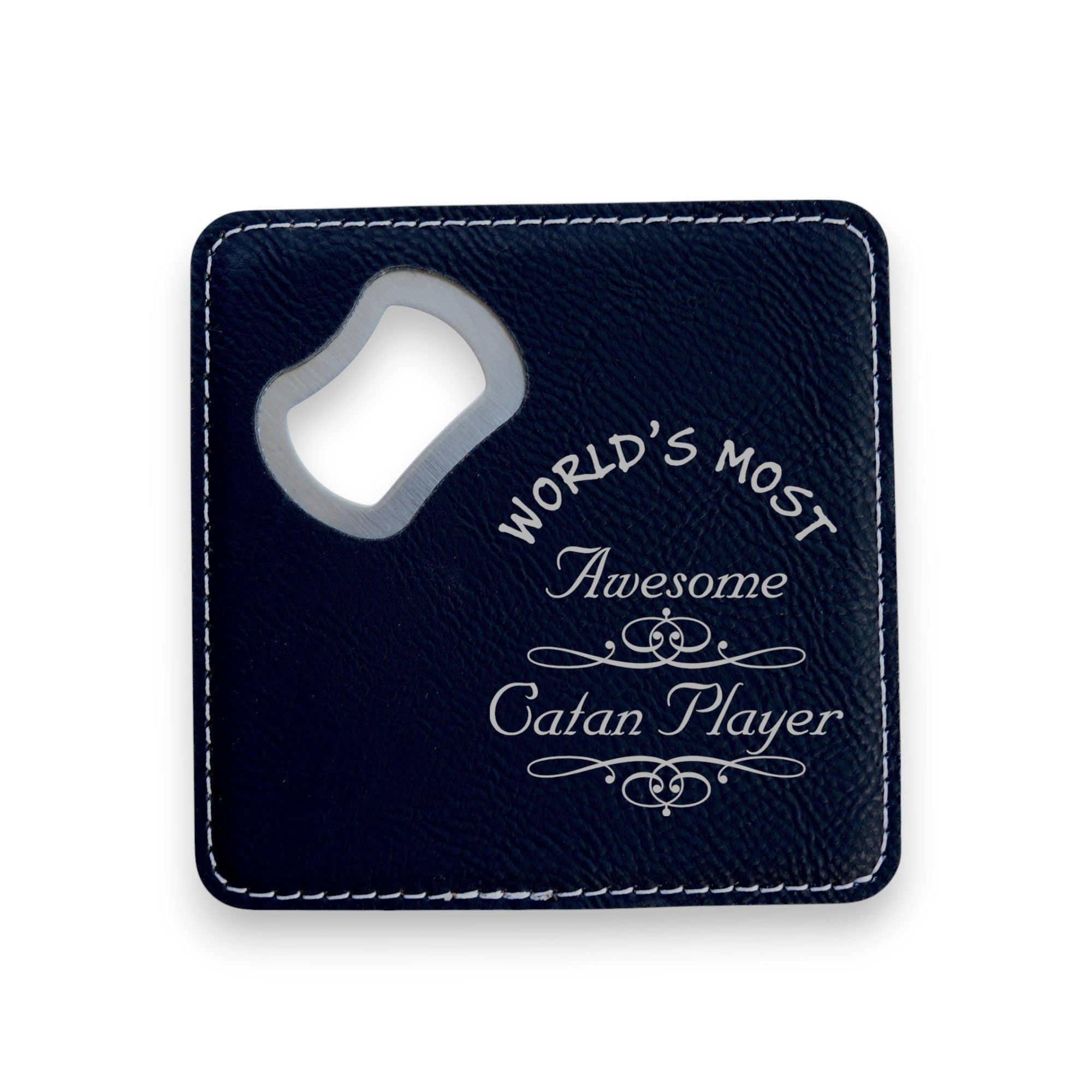 Coaster - Worlds most awesome Catan player - SET OF 2 - Leather or Stitched Cork Coaster - Worlds most awesome Catan player - SET OF 2 - Leather or Stitched Cork