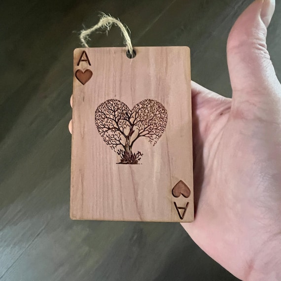 Ace of Hearts Card - Cedar Ornament Ace of Hearts Card - Cedar Ornament