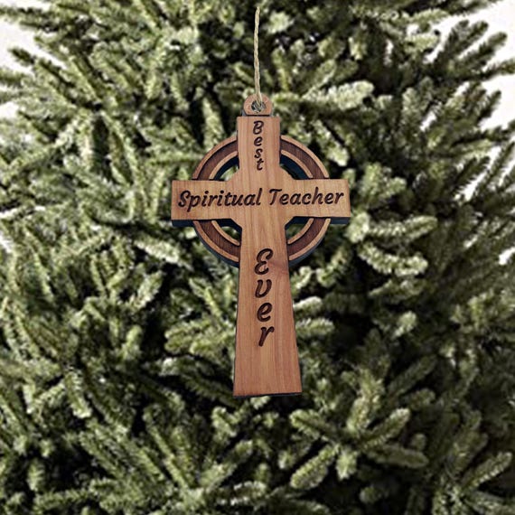 Best Spiritual Teacher Ever Celtic Cross - Cedar Ornament Best Spiritual Teacher Ever Celtic Cross - Cedar Ornament