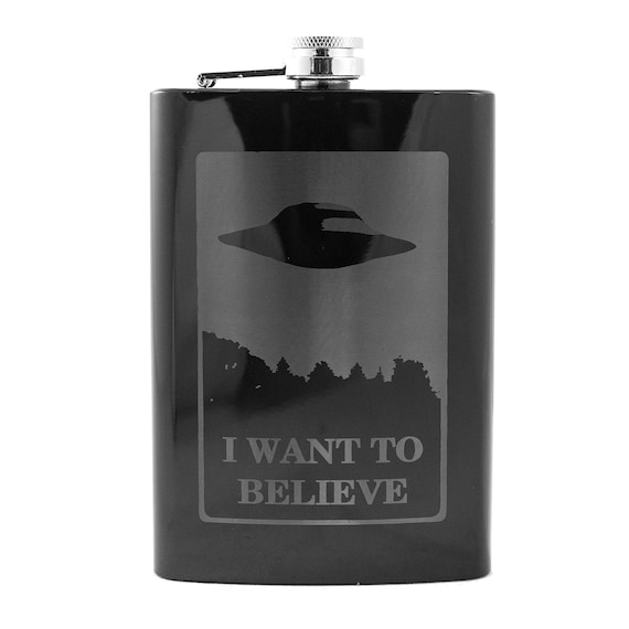 8oz BLACK I Want to Believe Flask 8oz BLACK I Want to Believe Flask