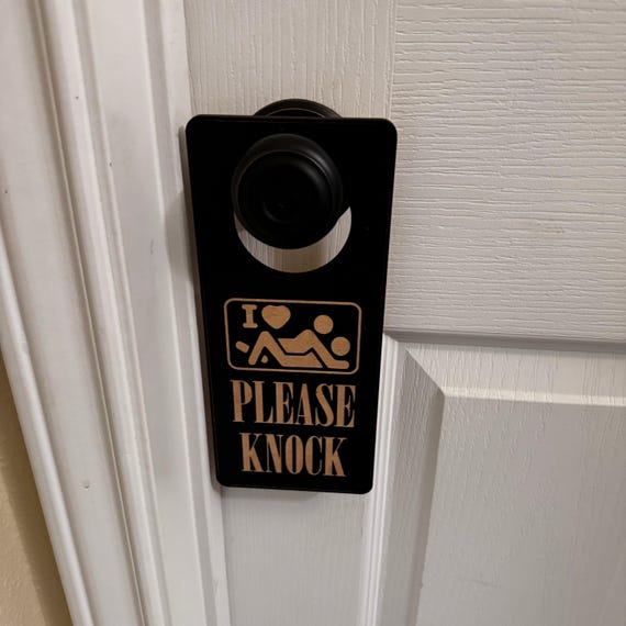 Door Hanger - Black - I love Sex Please Knock Door Hanger - Black - I love Sex Please Knock