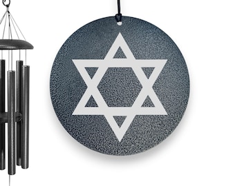 Wind Chime - Star of David - Black powder coated
