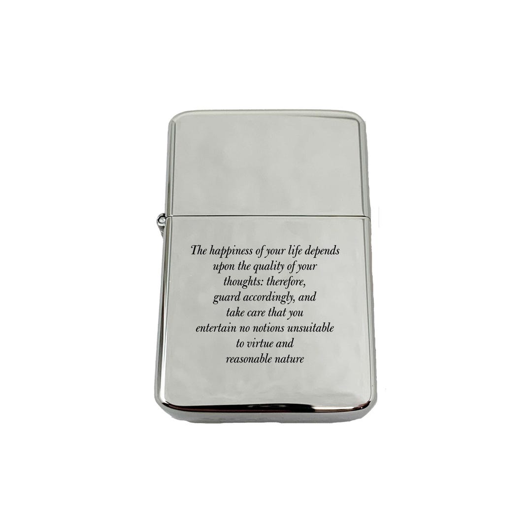 Lighter The Happiness of your life Marcus Aurelius CHROME Lighter The Happiness of your life Marcus Aurelius CHROME