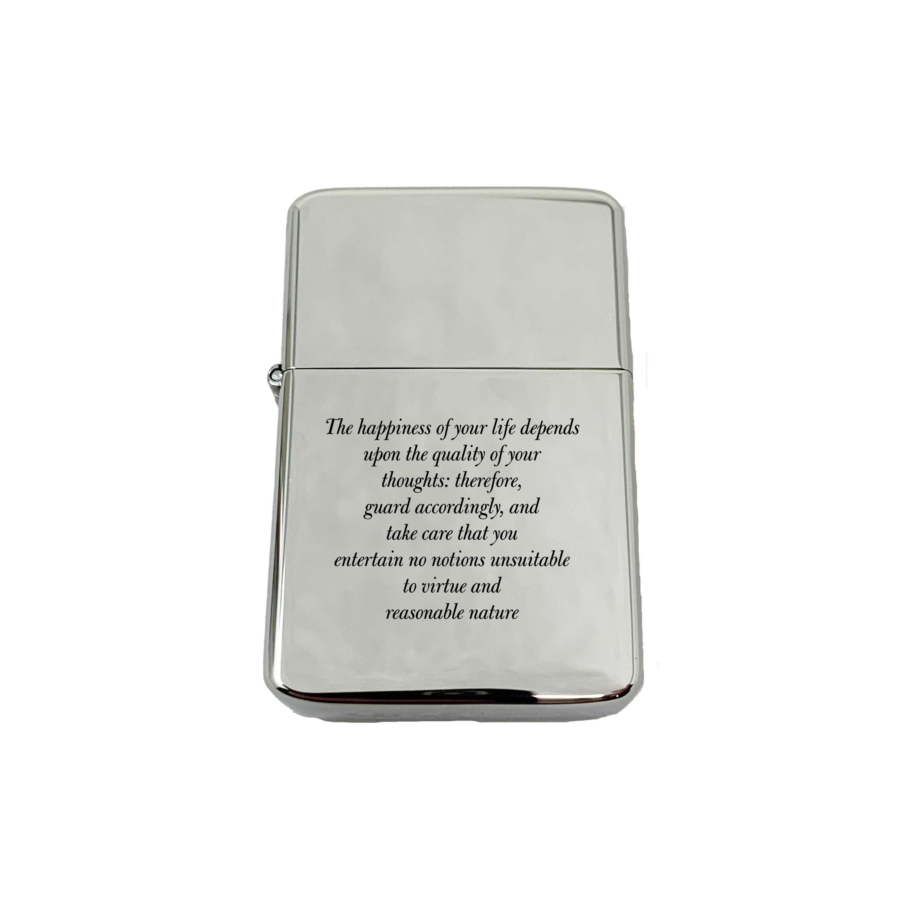 Lighter The Happiness of your life Marcus Aurelius CHROME Lighter The Happiness of your life Marcus Aurelius CHROME