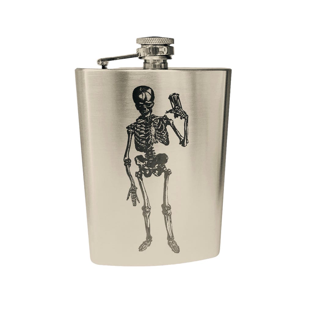 Skeleton Time Out 8oz Skeleton Time is Running Out Stainless Steel Flask - Etsy