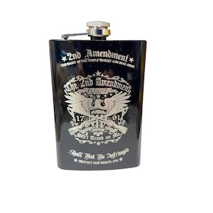 8oz BLACK 2nd Amendment Flask