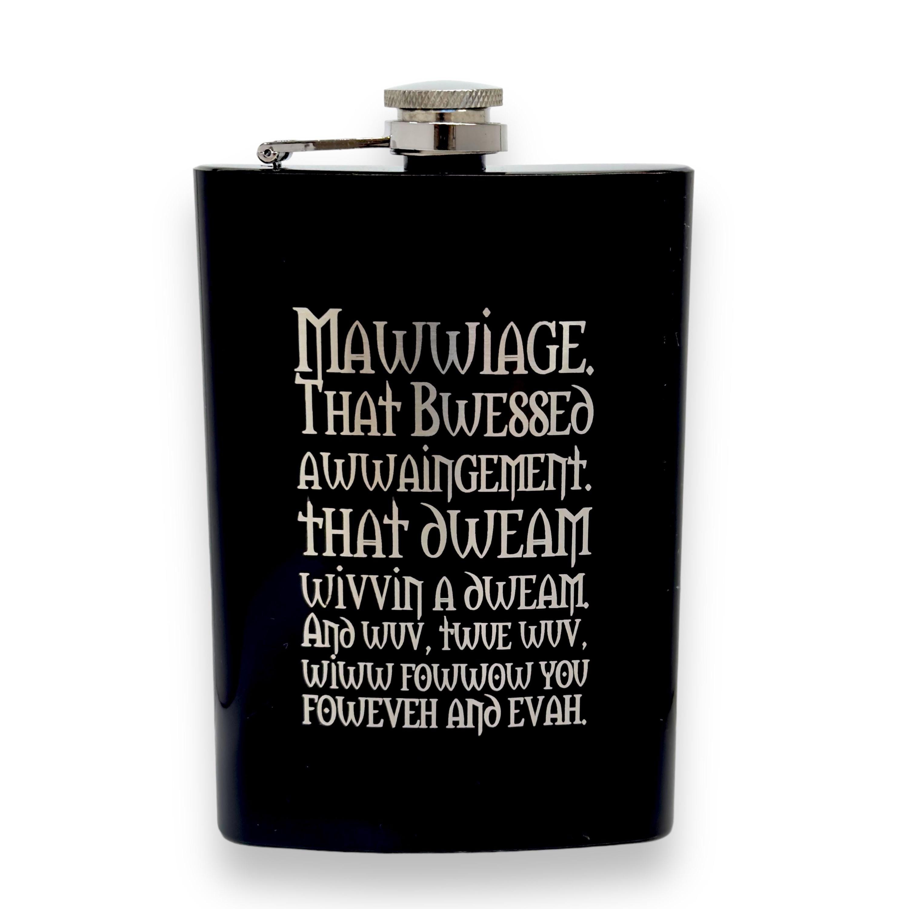 8oz BLACK Mawwiage That Bwessed Awwaingement Flask 8oz BLACK Mawwiage That Bwessed Awwaingement Flask