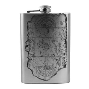 8oz BLACK One Eyed Willie Treasure Map Flask 8oz BLACK One Eyed Willie Treasure Map Flask