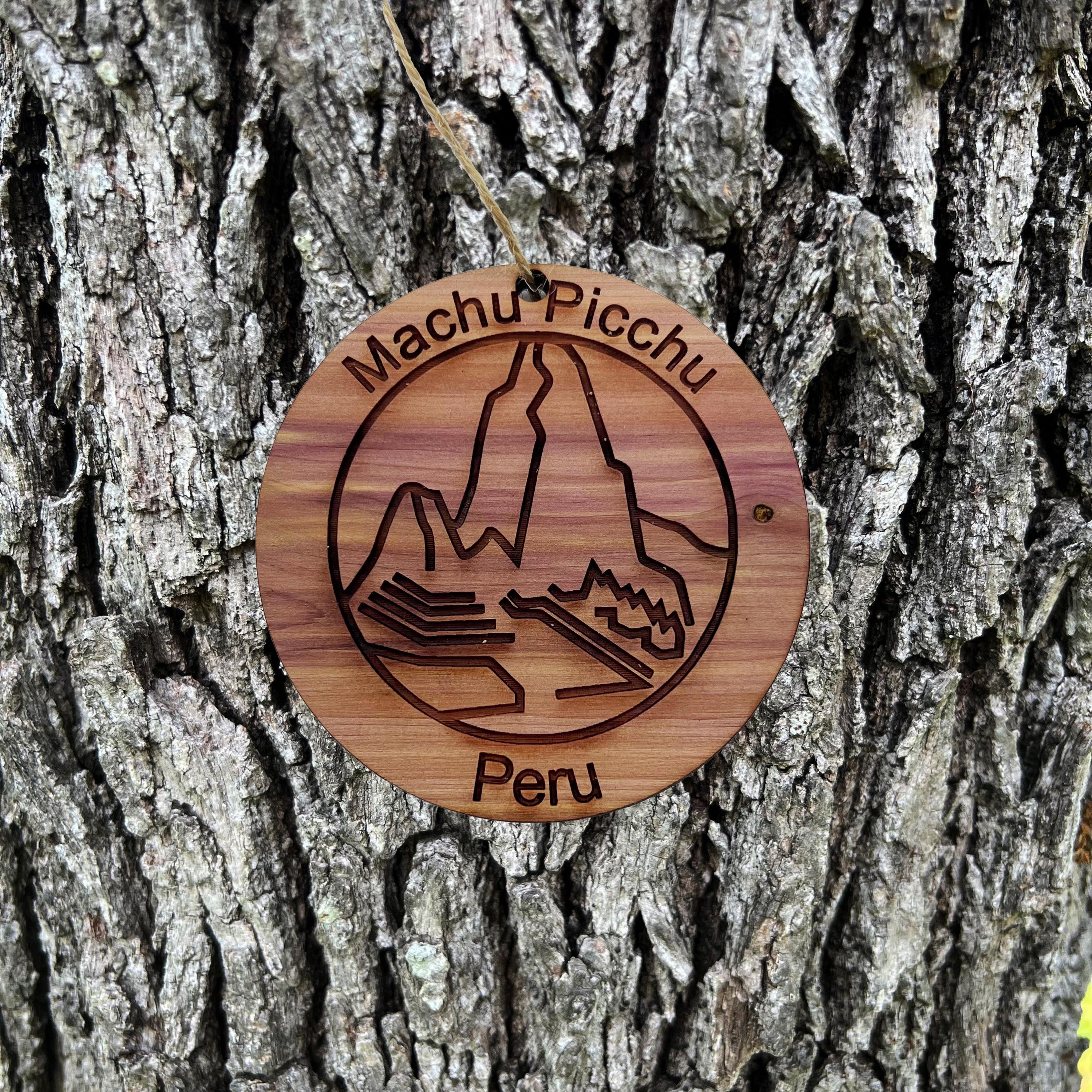 Machu Picchu Peru - Cedar Ornament Machu Picchu Peru - Cedar Ornament