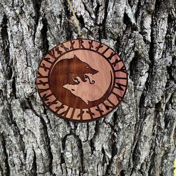 Viking ÚLFHÉÐNAR Wolf Norse Scandinavian - Cedar Ornament Viking ÚLFHÉÐNAR Wolf Norse Scandinavian - Cedar Ornament