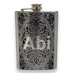 8oz celtic design PERSONALIZED flask With your Initial Stainless Steel Flask (TIMES NEW ROMAN FONT) 8oz celtic design PERSONALIZED flask With your Initial Stainless Steel Flask (TIMES NEW ROMAN FONT)