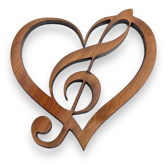 Heart and Treble Clef note - Cedar Ornament Heart and Treble Clef note - Cedar Ornament