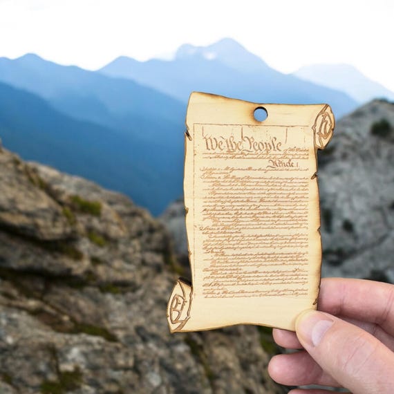 Scroll We The People - Ornament Raw Wood Scroll We The People - Ornament Raw Wood
