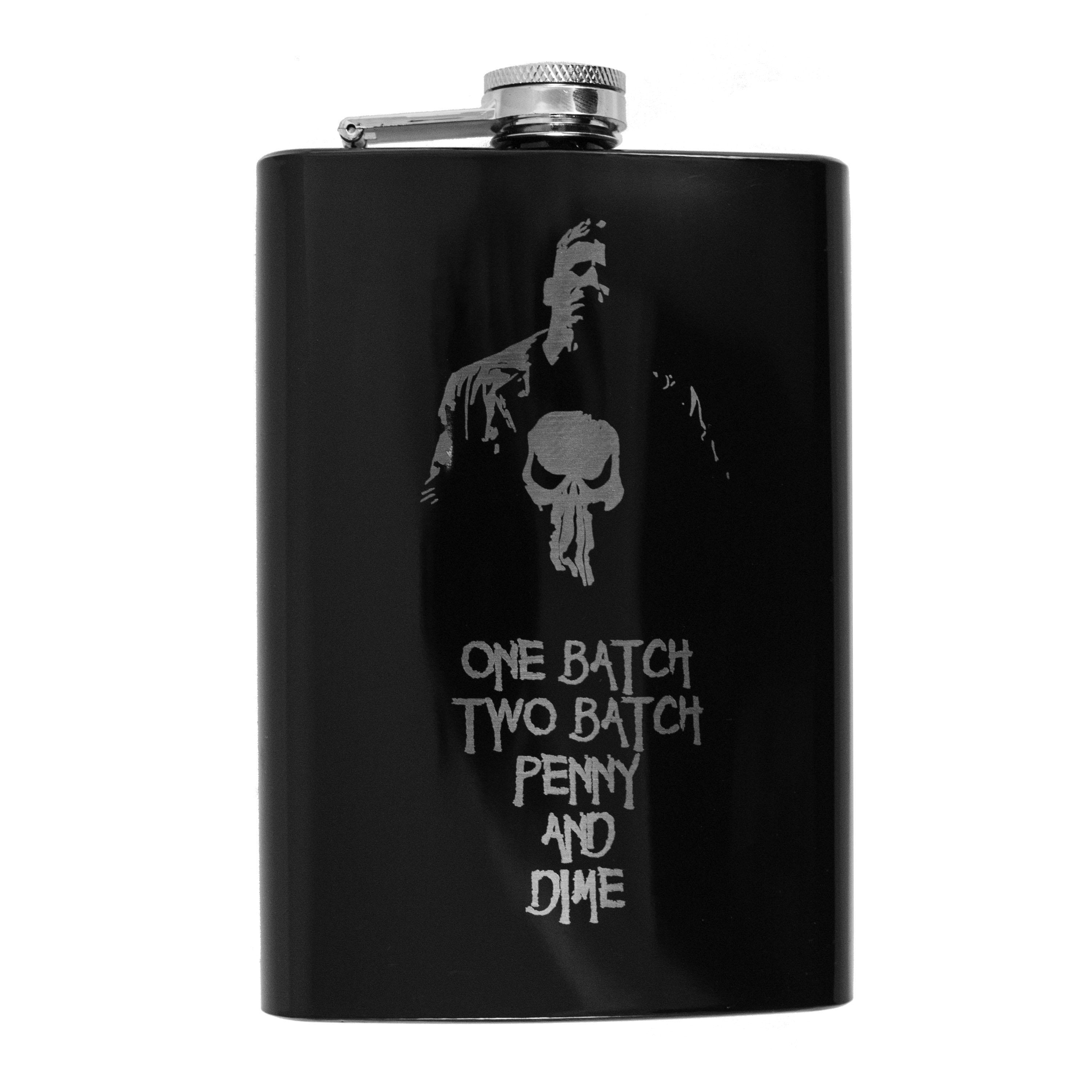 8oz BLACK Penny and Dime Flask 8oz BLACK Penny and Dime Flask
