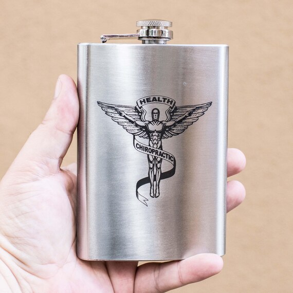 8oz Chiropractic Stainless Steel Flask 8oz Chiropractic Stainless Steel Flask