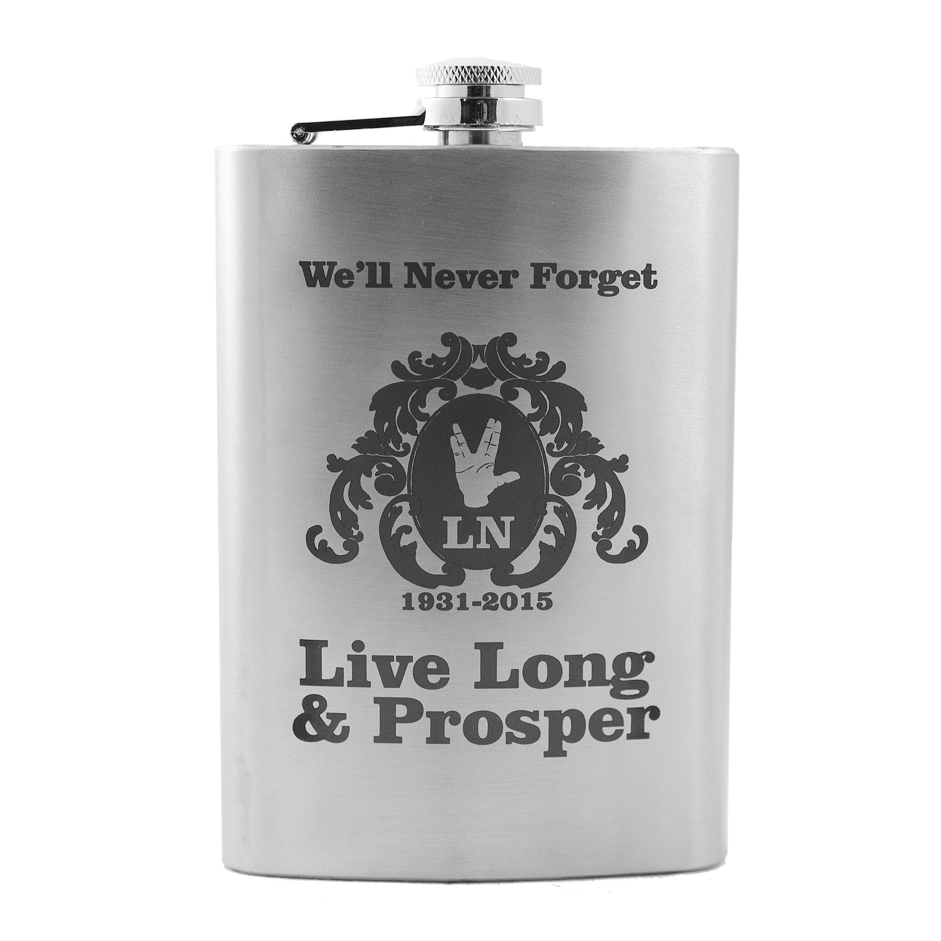 8oz LN Live Long and Prosper Stainless Steel Flask 8oz LN Live Long and Prosper Stainless Steel Flask