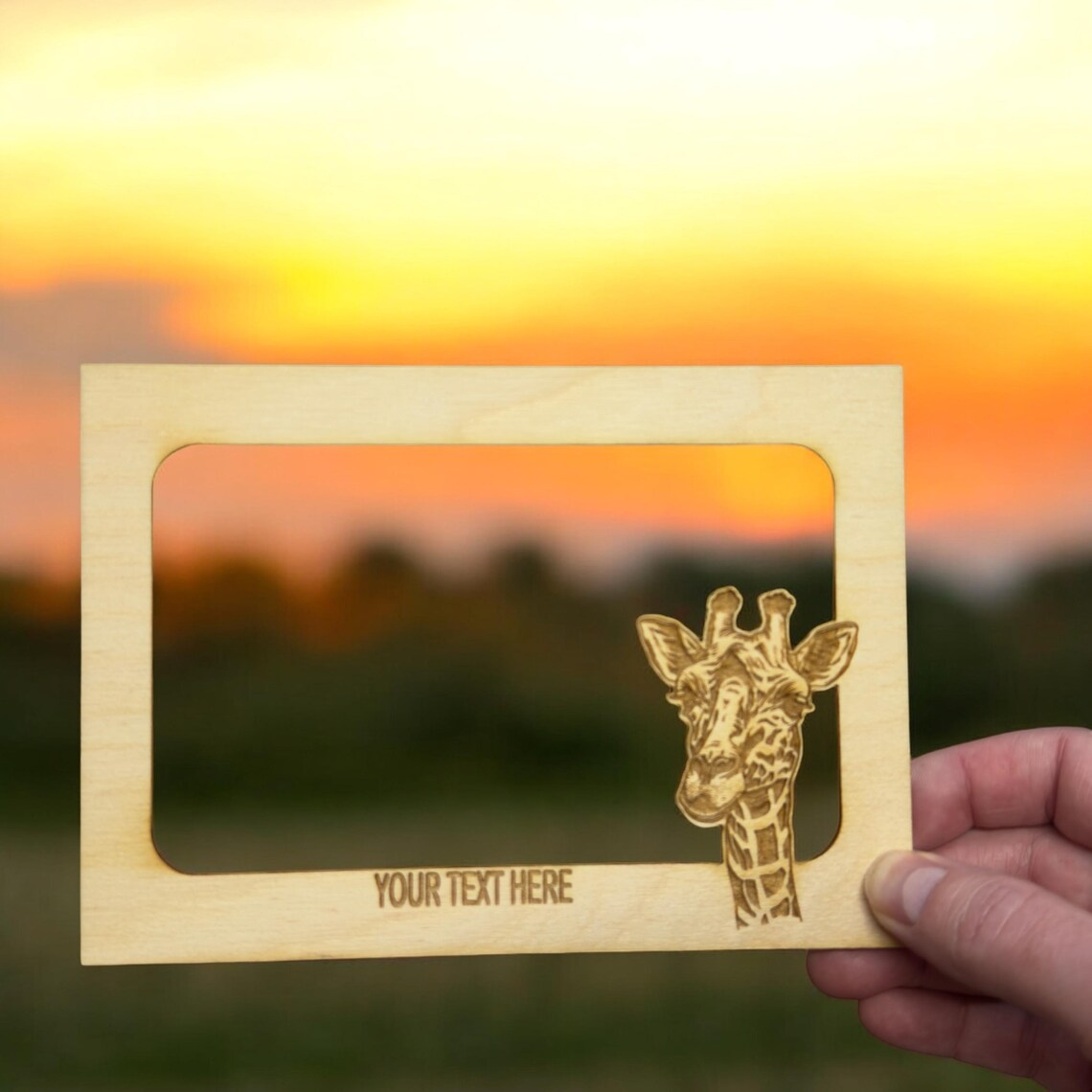 Giraffe PERSONALIZED Photo Frame Insert Mat - Baltic Birch (FRAME NOT ...