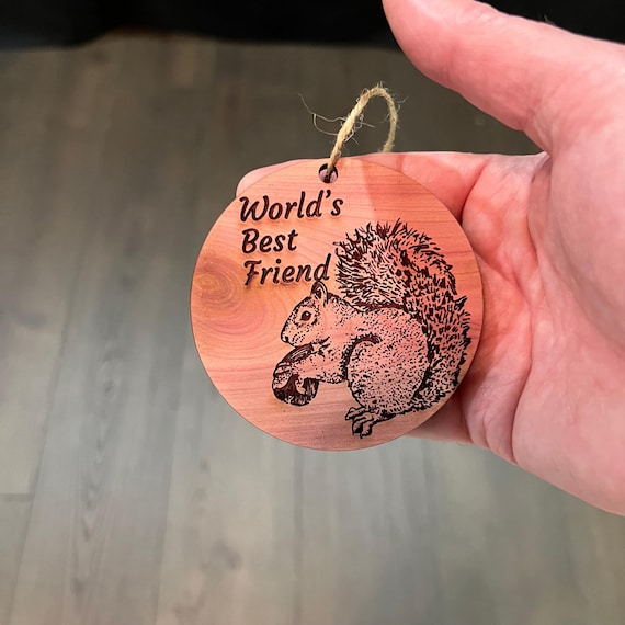 World's Best Friend Two Squirrels and Tree of Life - Cedar Ornament World's Best Friend Two Squirrels and Tree of Life - Cedar Ornament