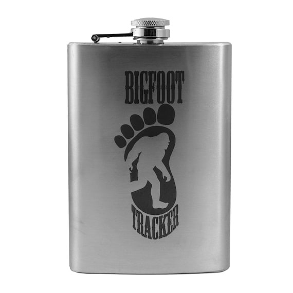 8oz BLACK Bigfoot Tracker Flask 8oz BLACK Bigfoot Tracker Flask