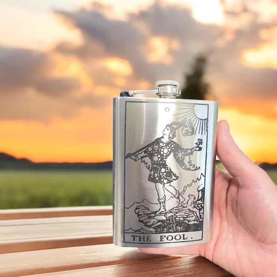 8oz - The Fool Tarot Card - SS Flask 8oz - The Fool Tarot Card - SS Flask