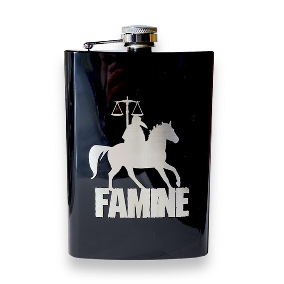 thumbnail image 2 of 8oz 4 Horsemen Stainless Steel Flask - HipFlaskPlus 2 of 5