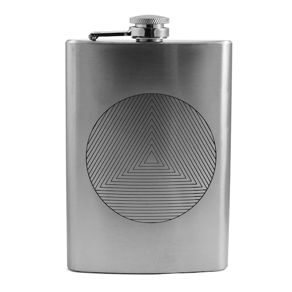 8oz BLACK Circle Triangle Design Flask 8oz BLACK Circle Triangle Design Flask