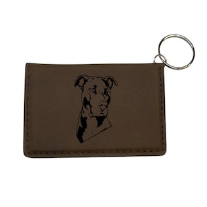 Keychain ID Holder Wallet - Pitbull - Leather Keychain ID Holder Wallet - Pitbull - Leather