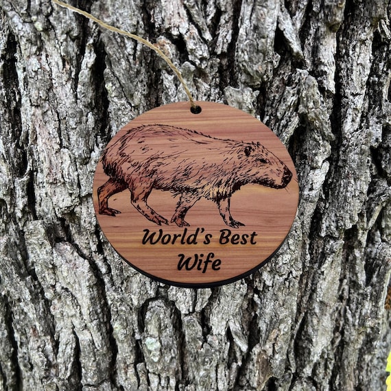 Custom PERSONALIZED Winter Wolf Worlds Most Awesome Your Text Here - Cedar Ornament Custom PERSONALIZED Winter Wolf Worlds Most Awesome Your Text Here - Cedar Ornament