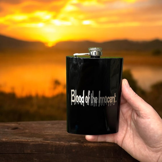 8oz BLACK Blood of the Innocent Flask 8oz BLACK Blood of the Innocent Flask