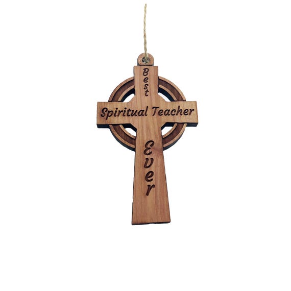 Best Spiritual Teacher Ever Celtic Cross - Cedar Ornament Best Spiritual Teacher Ever Celtic Cross - Cedar Ornament