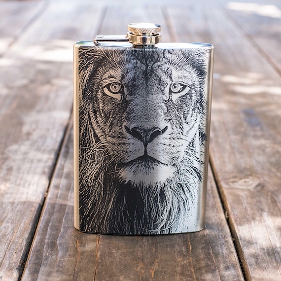 8oz King of the Jungle Stainless Steel Flask 8oz King of the Jungle Stainless Steel Flask