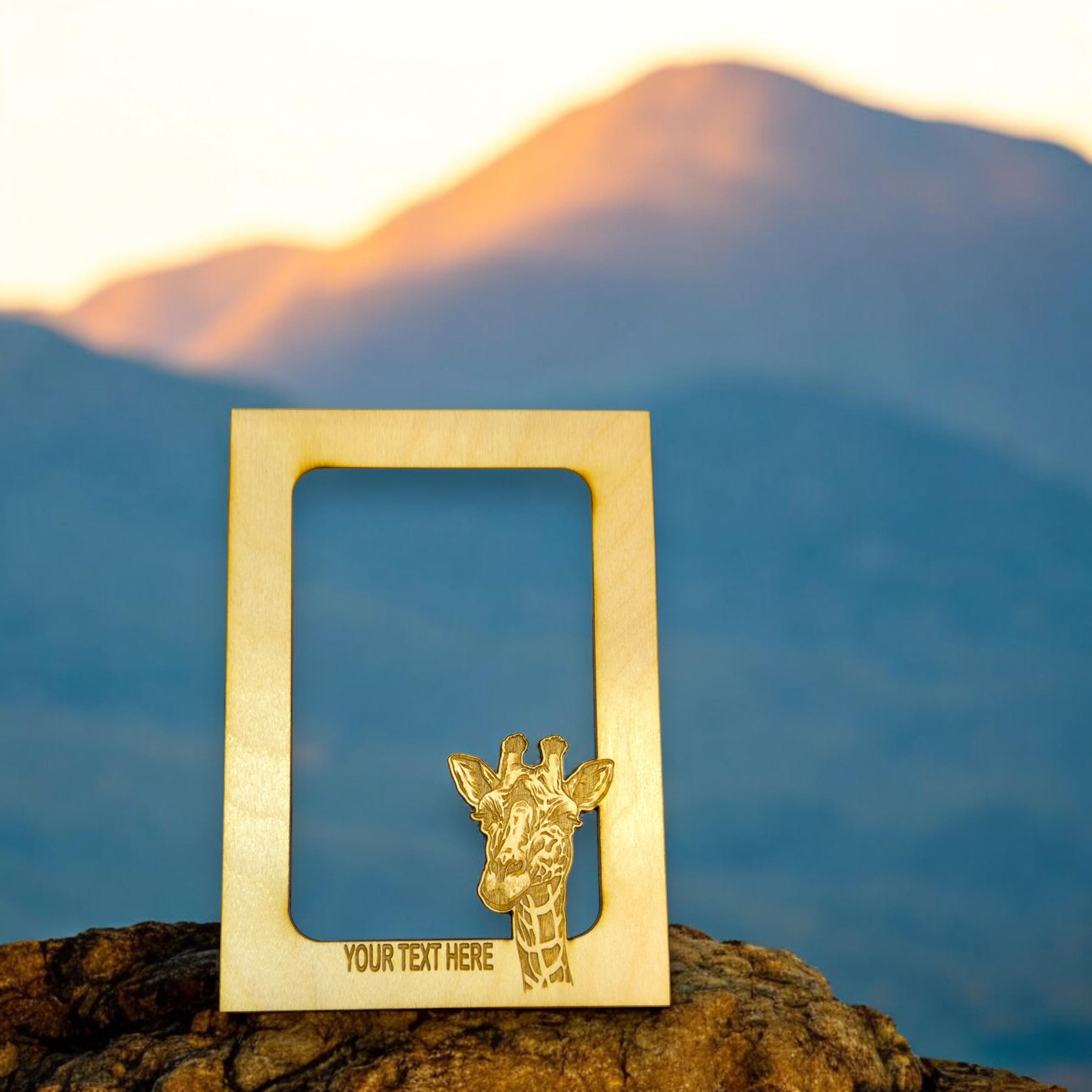 Giraffe PERSONALIZED Photo Frame Insert Mat - Baltic Birch (FRAME NOT ...