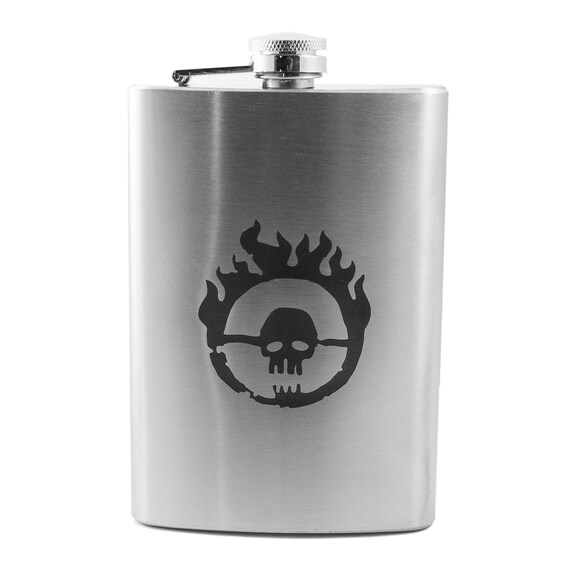 8oz Skull Branding Black Flask 8oz Skull Branding Black Flask
