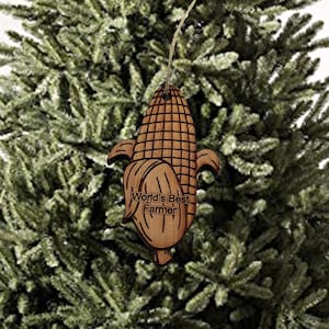 Worlds Best Farmer Corn on the cob - Cedar Ornament Worlds Best Farmer Corn on the cob - Cedar Ornament