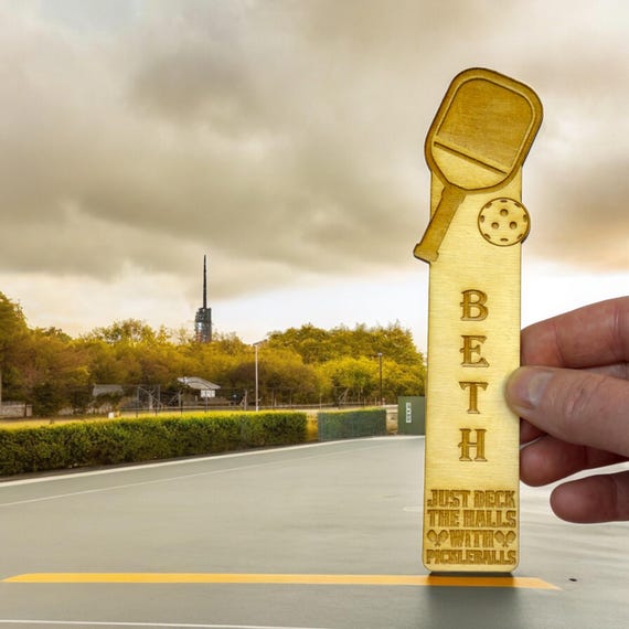 Bookmark - Just deck the halls with pickleballs - Birch wood Bookmark - Just deck the halls with pickleballs - Birch wood
