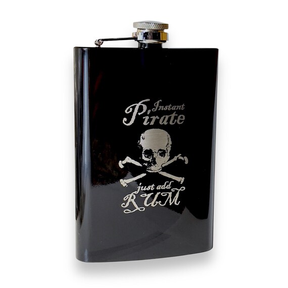 8oz RED Instant Pirate Just Add Rum Flask 8oz RED Instant Pirate Just Add Rum Flask