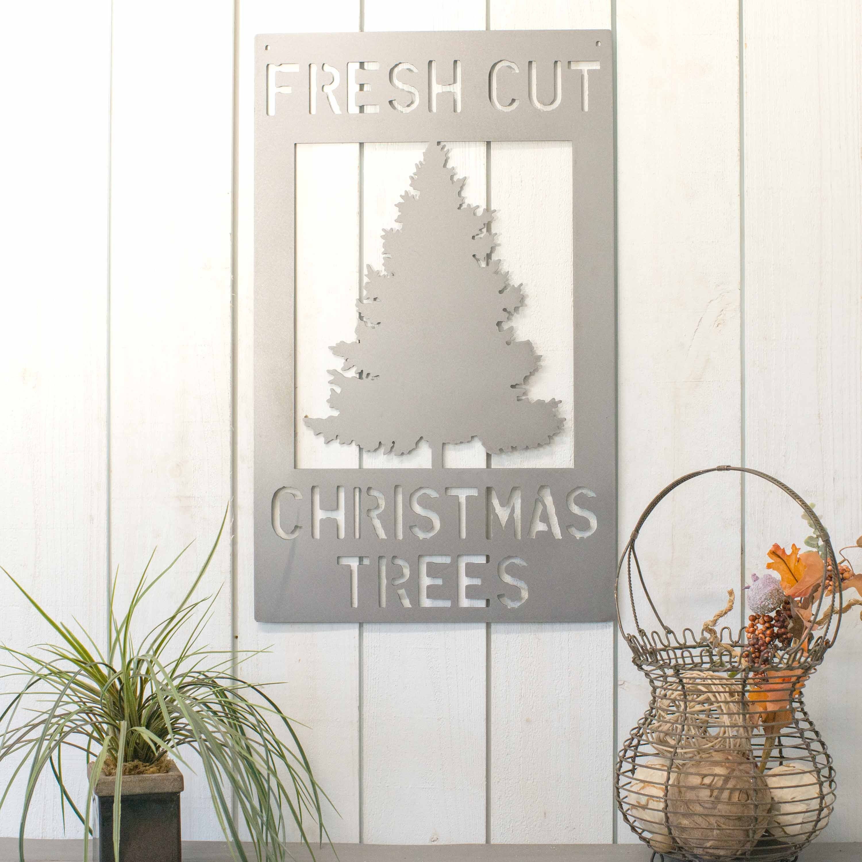 Fresh Cut Christmas Trees Metal Sign 24x15in Etsy