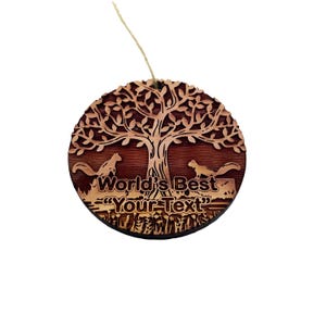 Custom PERSONALIZED Two Squirrels and Tree of life Worlds Best Your Text - Cedar Ornament Custom PERSONALIZED Two Squirrels and Tree of life Worlds Best Your Text - Cedar Ornament